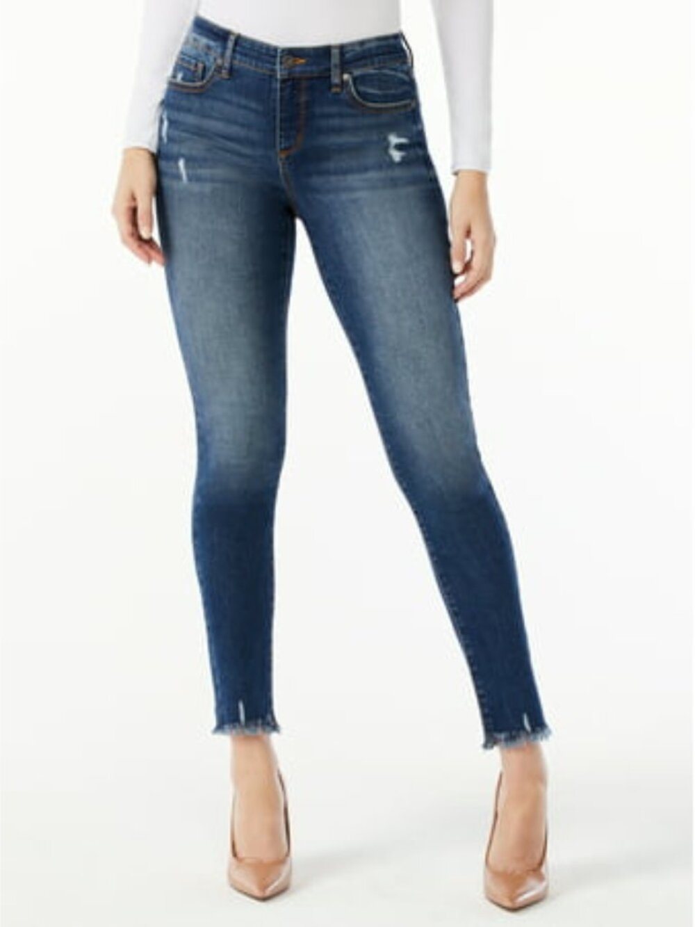 Women's Sofia Vergara Sofia Midrise Distressed Skinny Ankle Jeans - 10 Short
